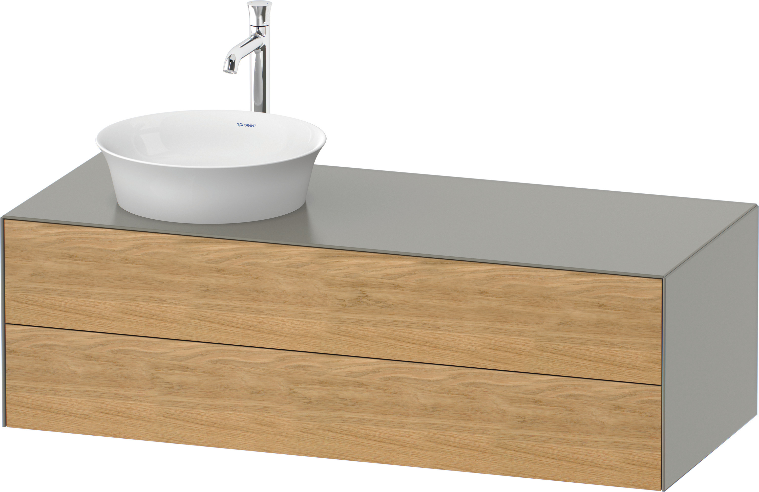 Duravit WTU White Tulip wandh,2 SchKa,B li. 408x1300x550mm,Eiche N.M/Steingrau Sdm