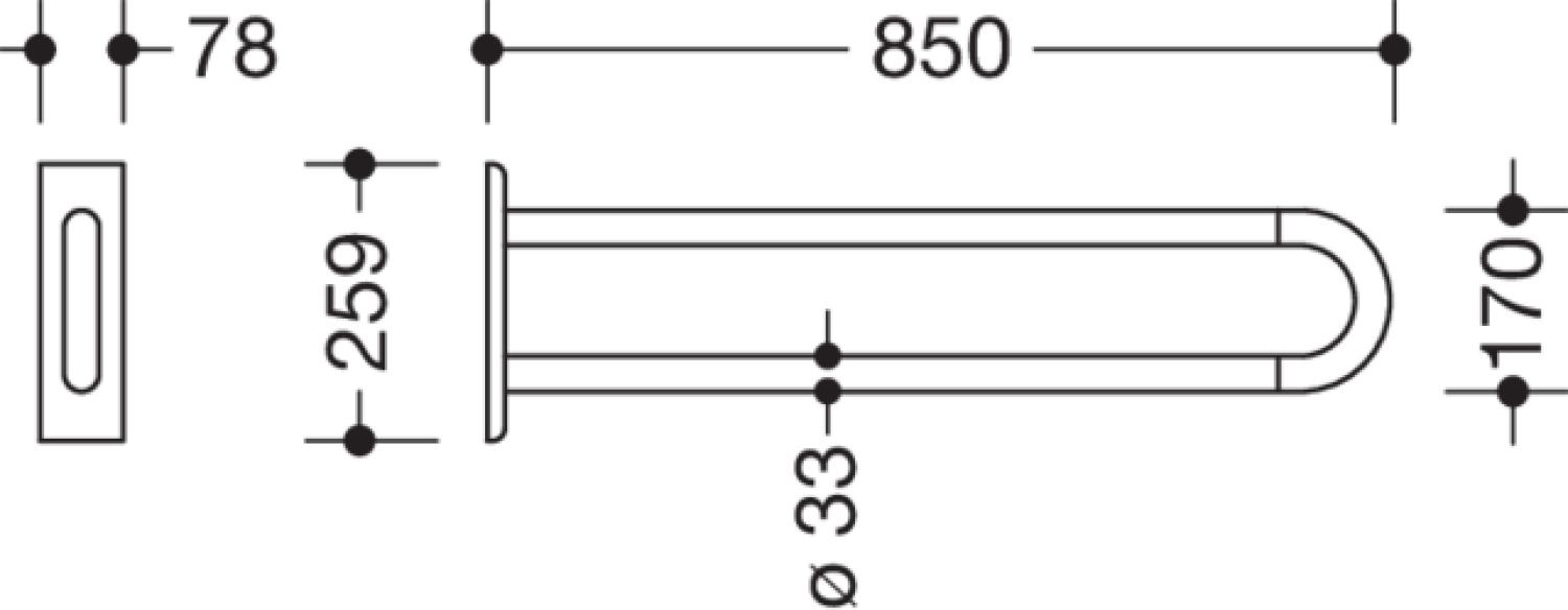 HEWI Wandstützgriff Ser 801, L:850mm anthrazitgrau