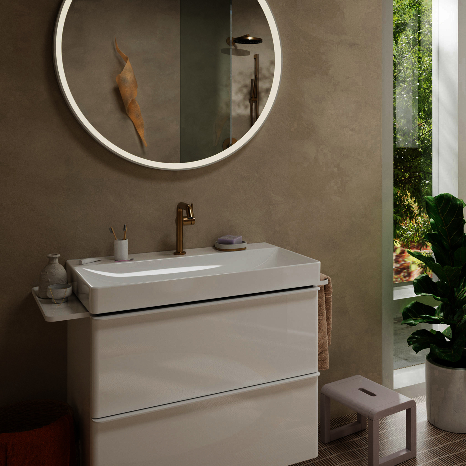 Hansgrohe WTM 150 Tecturis S Fine CoolStart  mit Push-Open Ablaufgarnitur BBR