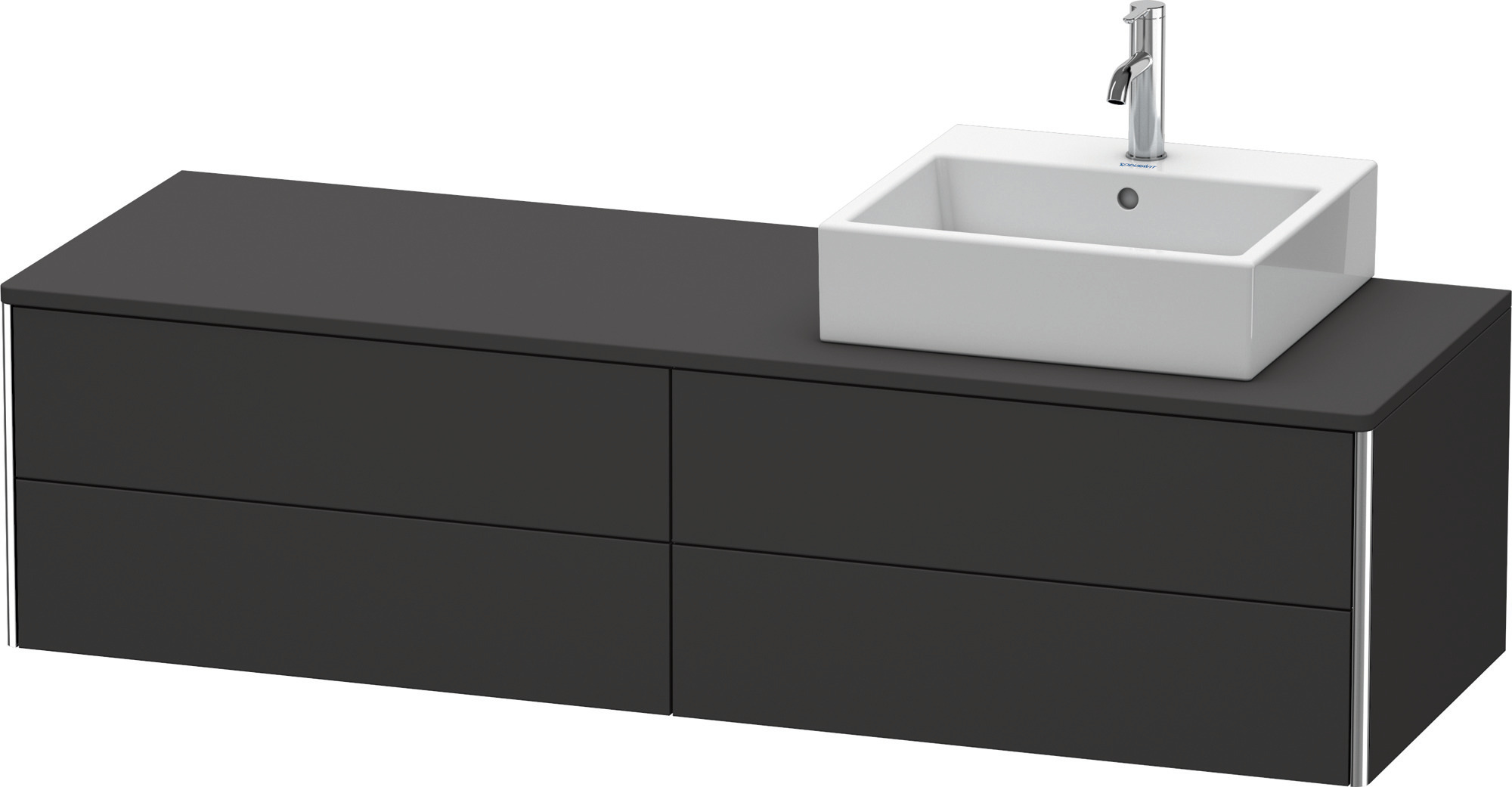 Duravit WTU XSquare, 4 SK, wandh, Becken re 400x1600x548mm, Graphit Supermatt,