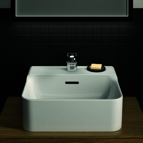 IS Handwaschbecken Conca 1 Hl. m.Ül. 400x350x165mm Weiß