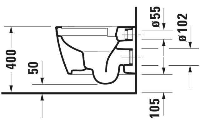 DU WWC ME by Starck 480mm, Tiefspüler, rimless, Weiß Seidenmatt HyG+