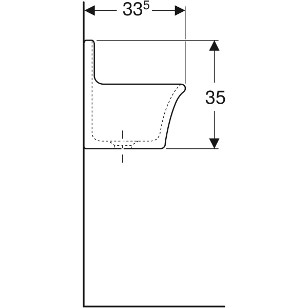 Geberit Publica Ausgussbecken f. Klapprost 45x36x33,5cm, ohne Überlauf, weiß