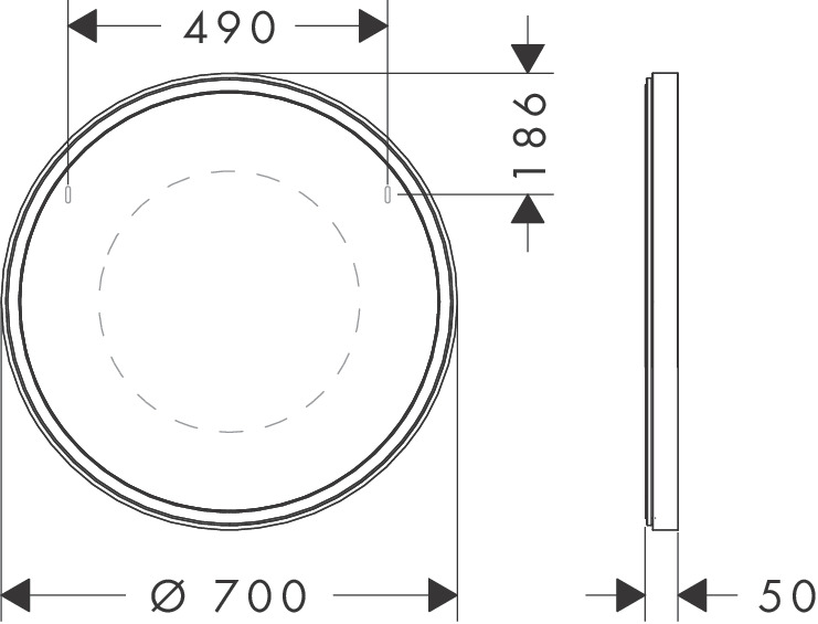 Hansgrohe Xarita S Spiegel 700/50 mit LED Beleuchtung IR Sensor Mattweiß
