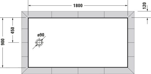 DU Tempano Duschwanne 1800x900x55mm Weiß