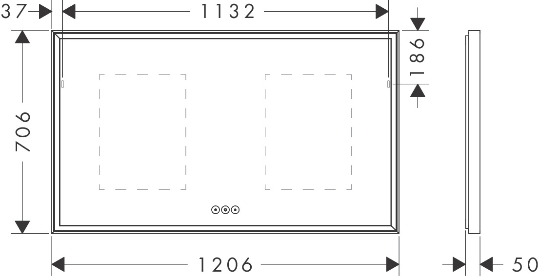 Hansgrohe Xarita E Spiegel 1200/50 m.LED Beleuchtung kapaz.Berührungssen.MW