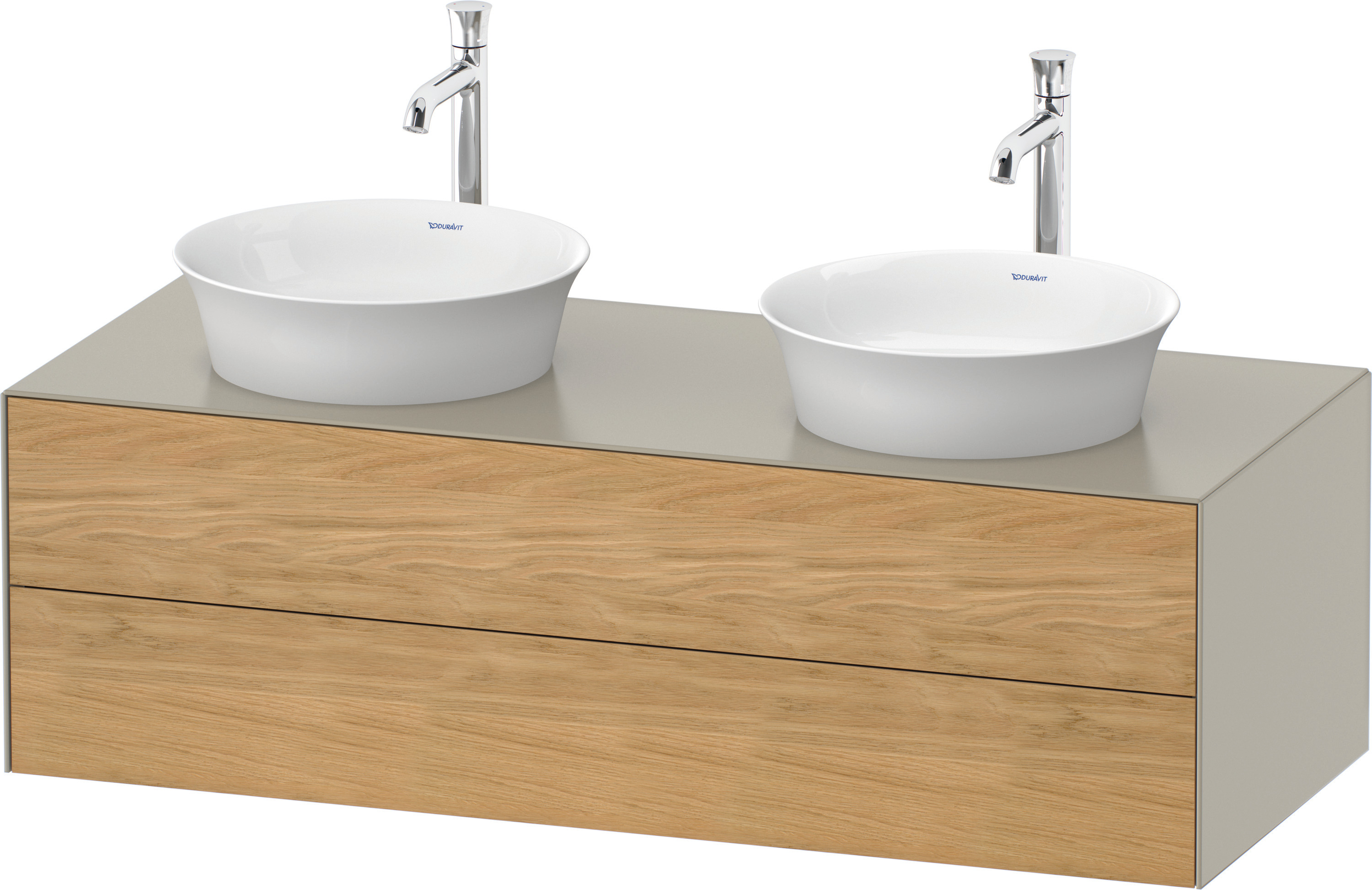 Duravit WTU White Tulip wandh,2 SchKa,beid. 408x1300x550mm,Eiche N.M/Taupe Sdm