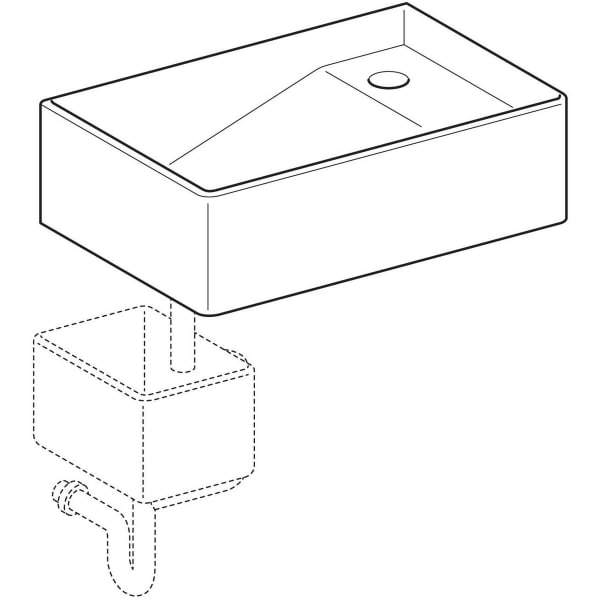 Geberit Publica Gipsfangbecken, Oberteil 78x23,5x51,5cm, weiß