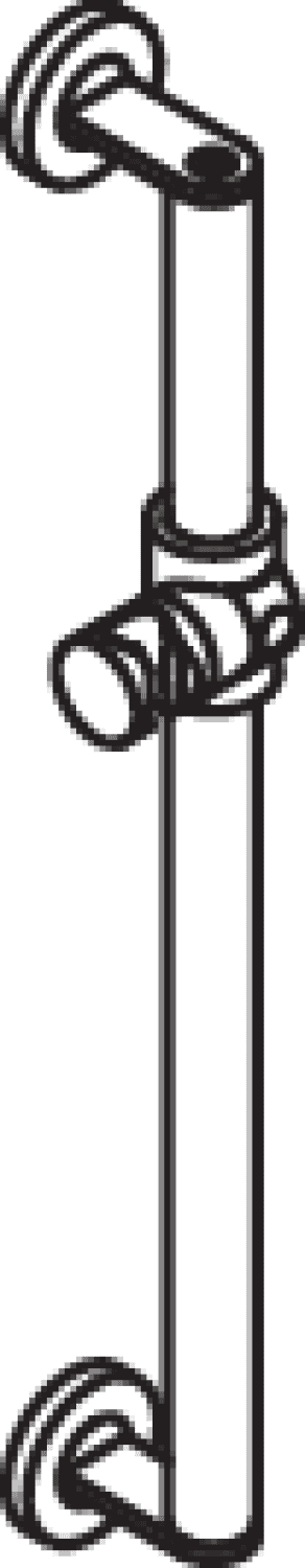 HEWI Brausehalterstange, d:32, L:600, chrom anthrazitgrau