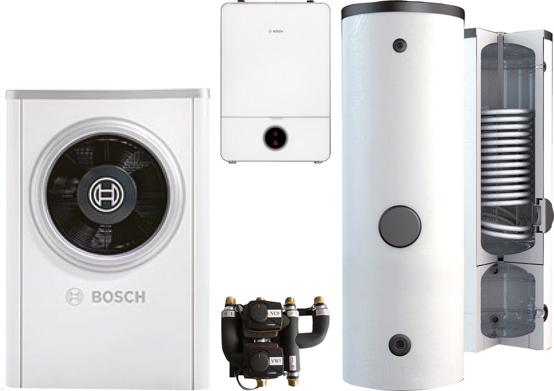 BOSCH Luftwärmepumpen-Paket BOPA CS751 CS7001iAW 5 OR-S, AWE9, BPU400-C, INPA
