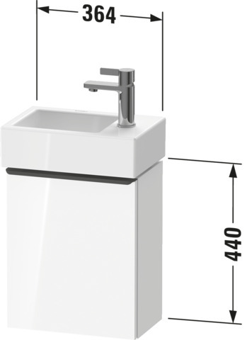 Duravit D-Neo WTU,Wandh,Tür:1,TA:LI,Gr:Bronze 364x222x440mm,Betongrau Matt,Dekor