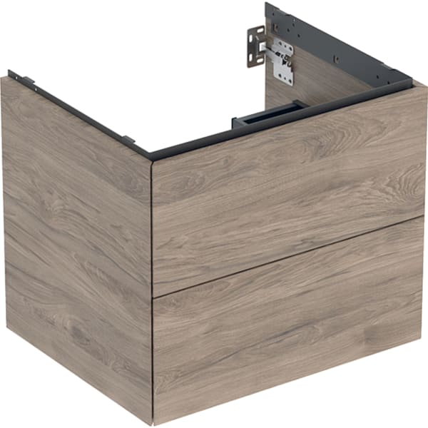 Geberit ONE Unterschrank für WT/-Platte 2 Schubl., 59,2x50,4x47cm, Nussb.hickory