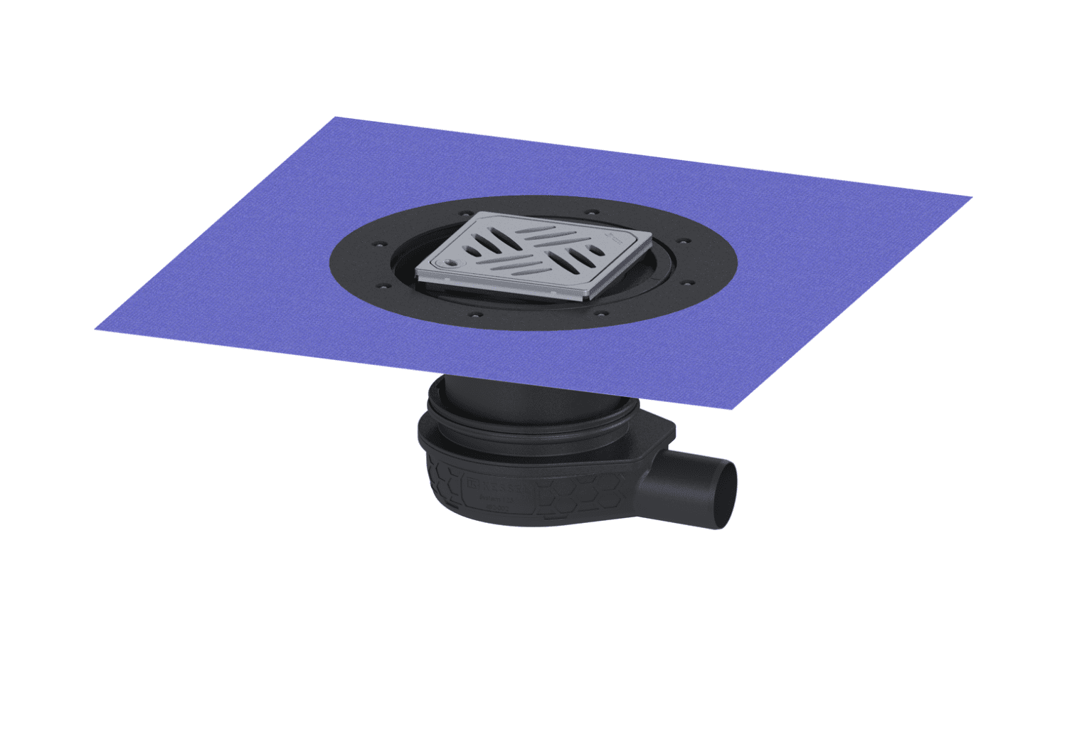 KESSEL-Bodenablauf Der Ultraflache 79 DN 50, Variofix, Designrost Kessel, L&L