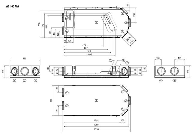 Maico Raumluft-System WS 160 Flat ET mit Enthalpie-Wärmetauscher