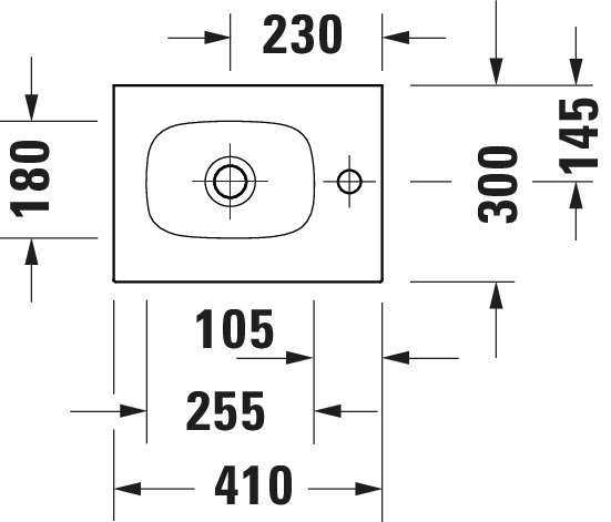 Duravit Sivida MWT,410x300mm,DuroCast Plus o. ÜL,HL 1,B.1,Weiß Seidenmatt