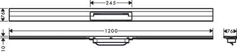 Hansgrohe RainDrain Flex Duschrinne 1200 mm kürzbar für Wandmontage chrom