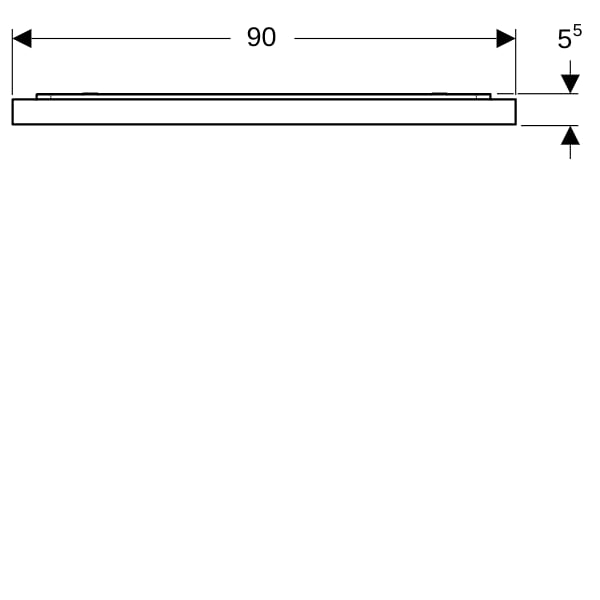 Geberit Xeno2 Lichtspiegel mit direkter und indirekter Beleuchtung, 90x71x5,5cm