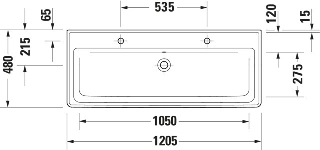 Duravit D-Neo Waschtisch 1205mm, weiß mit ÜL, mit HLB, 2HL