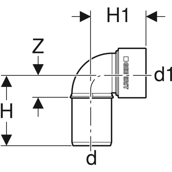 Geberit Silent-PP Anschlussbogen 90Gr d40/46