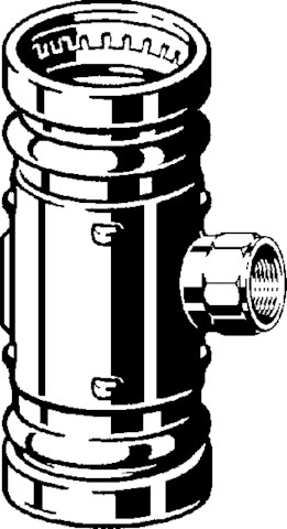 Viega T-Stück Sanpress XL 2217.2XL in 76,1mm x Rp3/4 x 76,1mm Rotguss