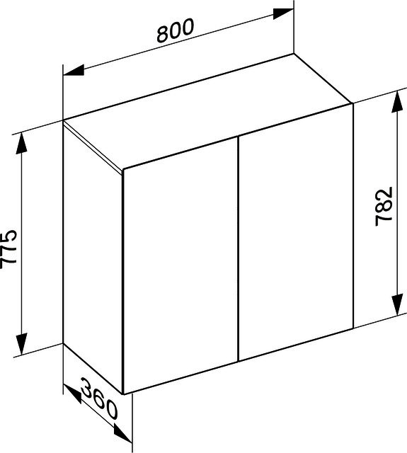 KEUCO Mittelschrank 2-trg. Stageline 32812 800x782x360mm weiß