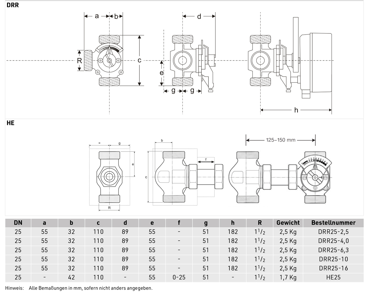 Resideo 3Wege-Universalmischer DRR Rotguss, PN 10 DN 25, Kvs-Wert 10