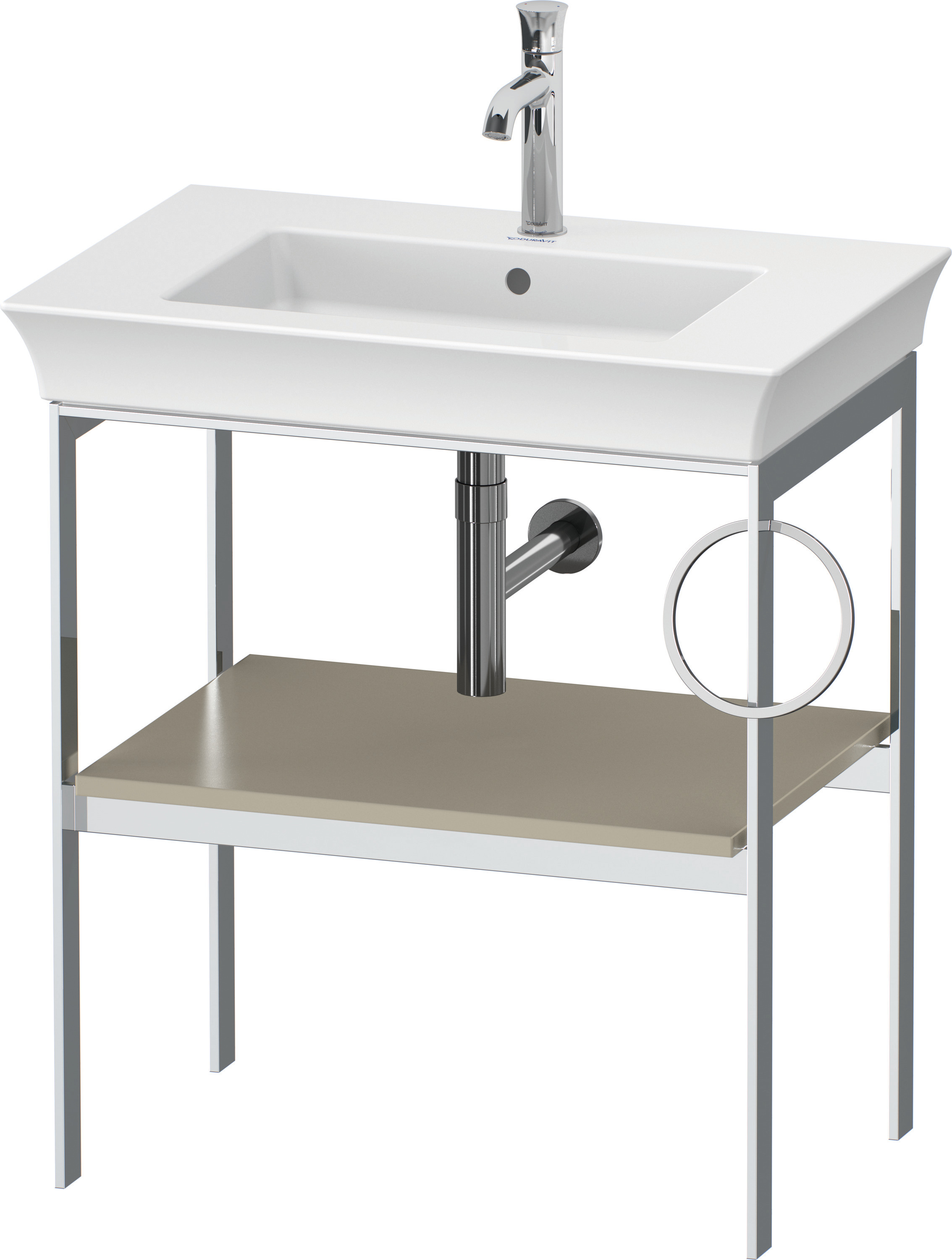 Duravit Metallkonsole bodenst. White Tulip 760x684x450,HH r.,Taupe Seidenmatt