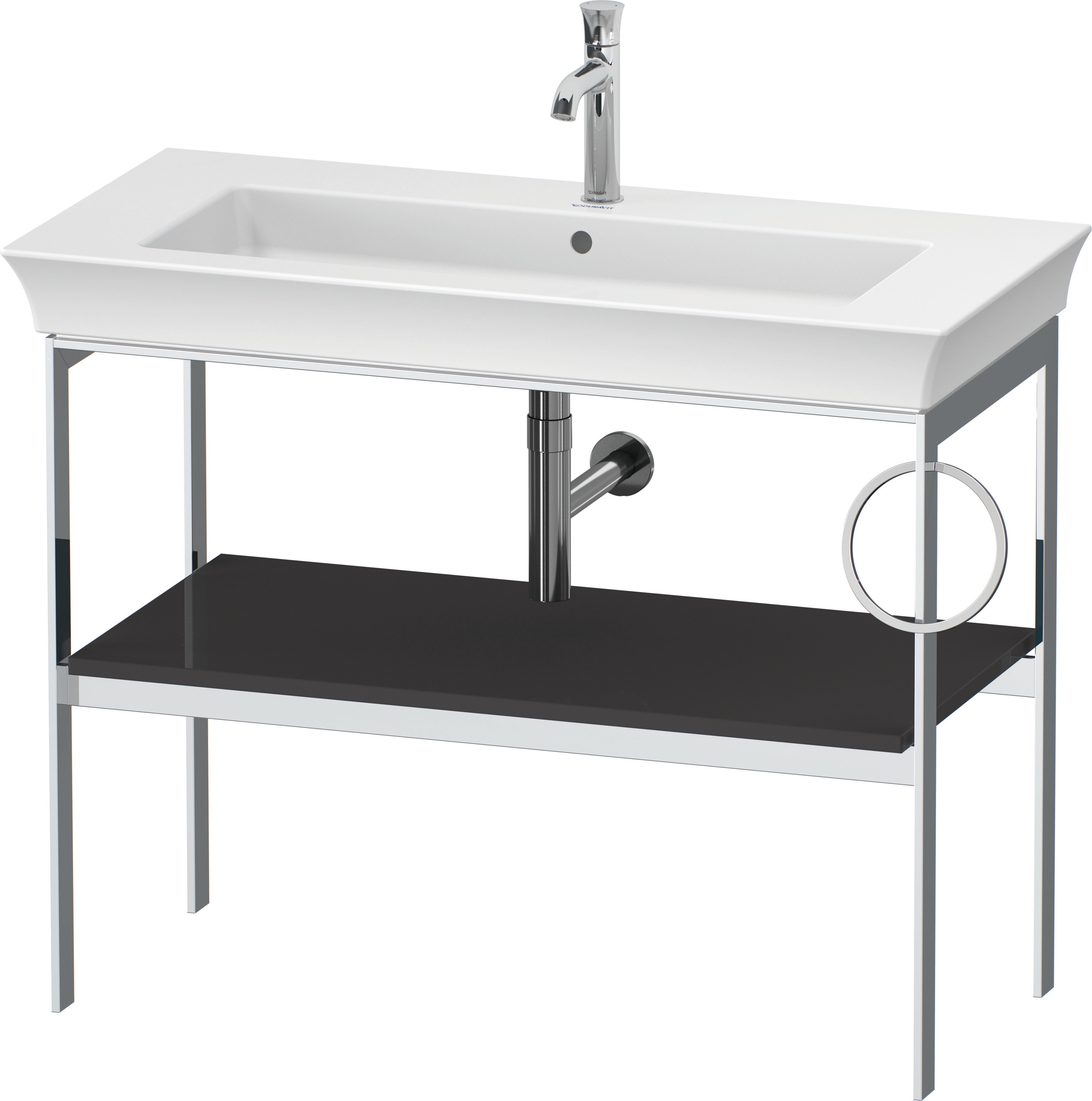 Duravit Metallkonsole bodenst. White Tulip 760x984x450,HH r.,Graphit Hochglanz
