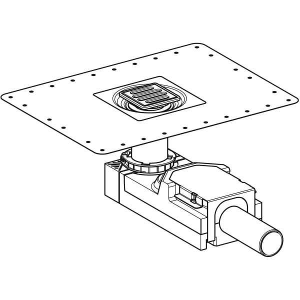 Geberit Bodenablauf für bodenebene Dusche Fußbodenaufbauhöhe ab 90 mm d50