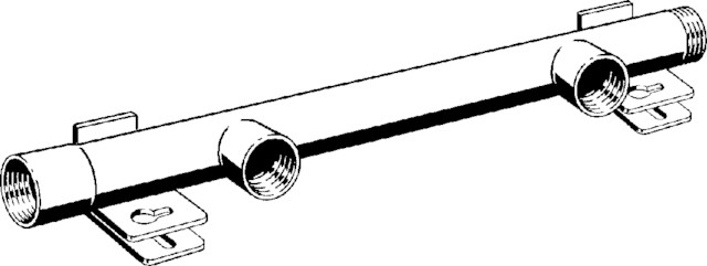 Viega Montageeinheit G23450 in Rp1 1/2 x Rp1 x 2 fach Stahl