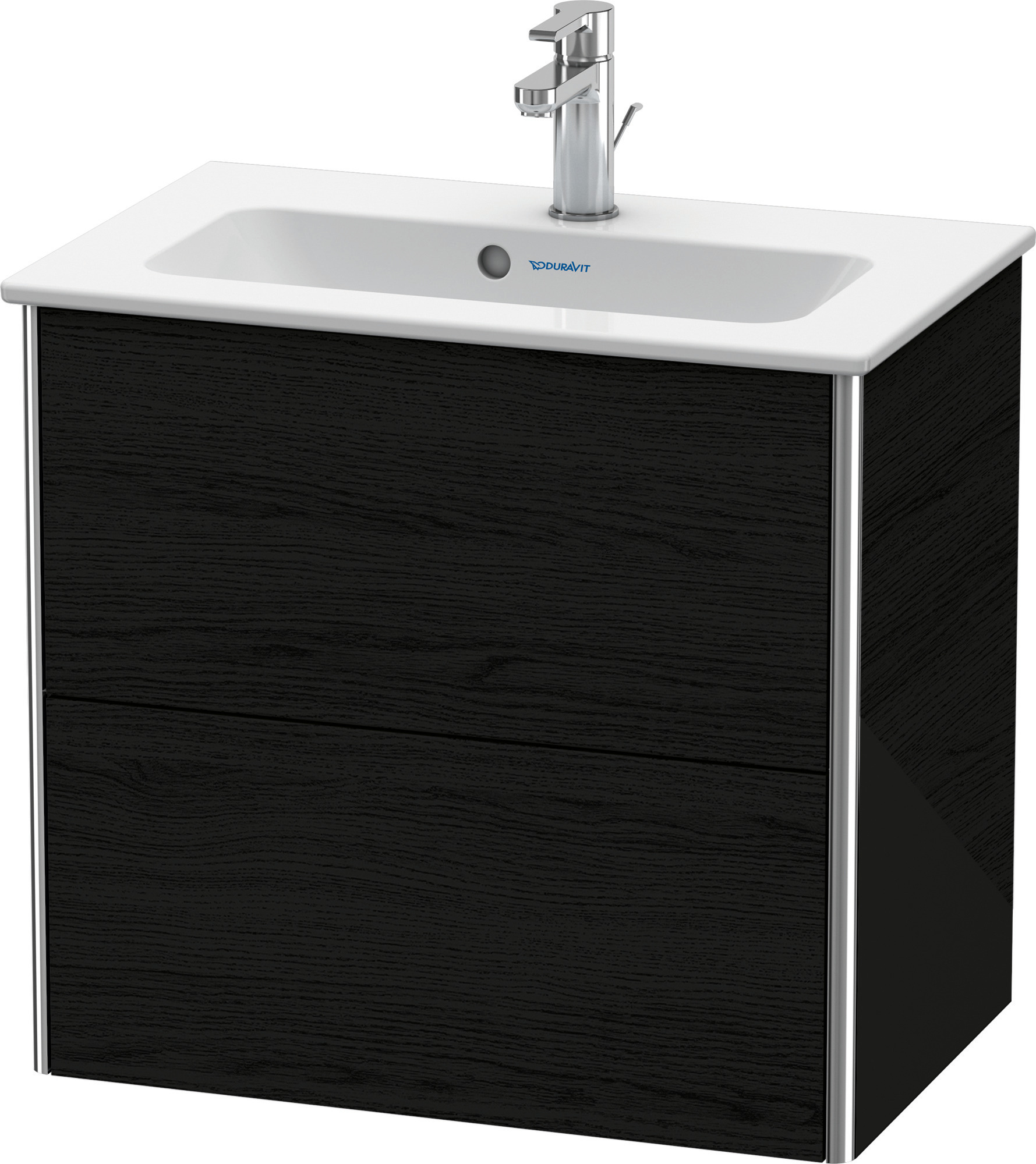 Duravit Waschtischunterbau XSquare, 2 Schubk. 560x610x388mm,Eiche Schwarz