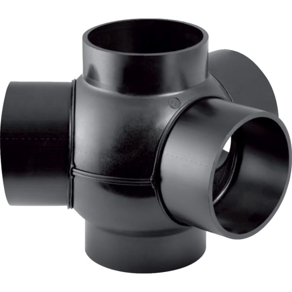 Geberit PE Kugelabzweig 88,5Gr dreifach Anschlüsse 135Gr versetzt d110/110