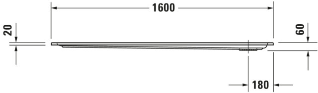 Duravit Starck Slimline Duschwanne, Rechteckig, 1600x750x60 mm, Weiß, Sanitä