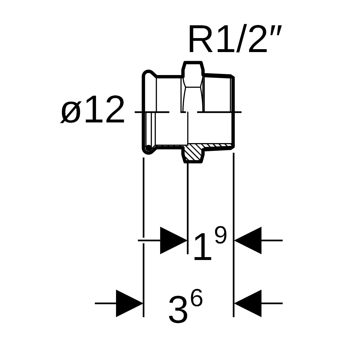 Geberit Mapress Edelflex Set Übergang mit AG d12-R1/2