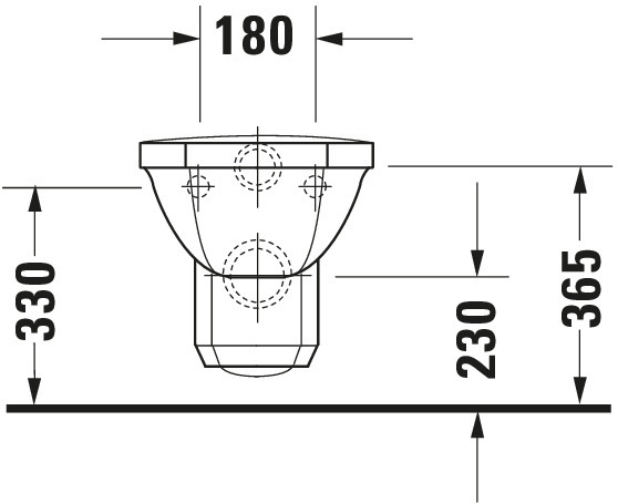 DU Wand-WC 1930 580 mm Tiefspüler, weiß