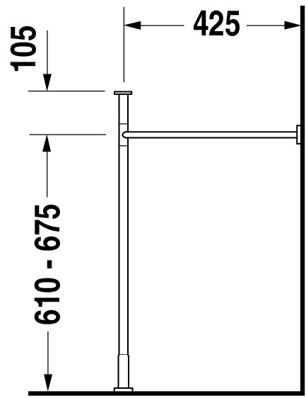 DU Metallkonsole Vero für 045360/45460 235060,höhenverstellbar, Chrom