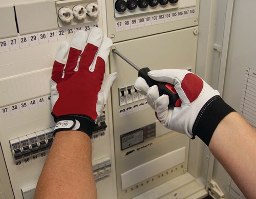 Handschuhe Griffy Gr.9 rot/naturfarben Z iegennappaleder/Interlock auf SB-Karte Handschuhe Griffy Gr.9 rot/naturfarben Z iegennappaleder/Interlock auf SB-Karte
