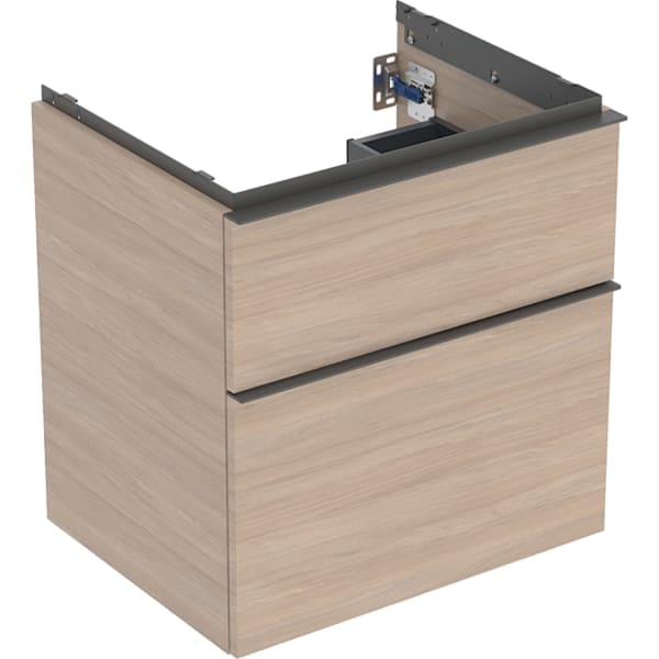 Geberit iCon Unterschrank für WT, 2 Schubl. 59,2x61,5x47,6cm, Eiche/Gr. Lava