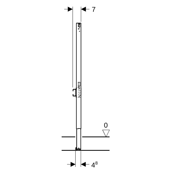 Geberit Duofix Element f. Dusche und BW 98-112 cm, Wandarmatur AP