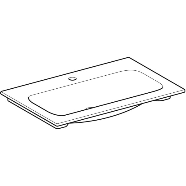 Geberit iCon Möbelwaschtisch 75x48cm mit Hahnloch, ohne Ül., weiß, KeraTect