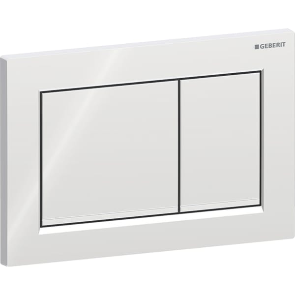 Geberit Omega20 Betätigungsplatte, eckig 2-M-Sp., chrom glänzend /chrom matt