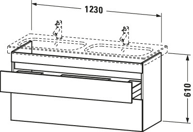 Duravit WTU wandh. DuraStyle 448x1230x610mm 2SchKa,233813,betongrau m./betongrau m.