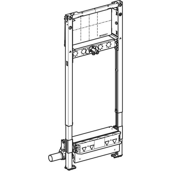 Geberit Duofix Element f. Dusche, 130cm CleanWall W-Ablauf, W-Arm.UP, H:90-250mm