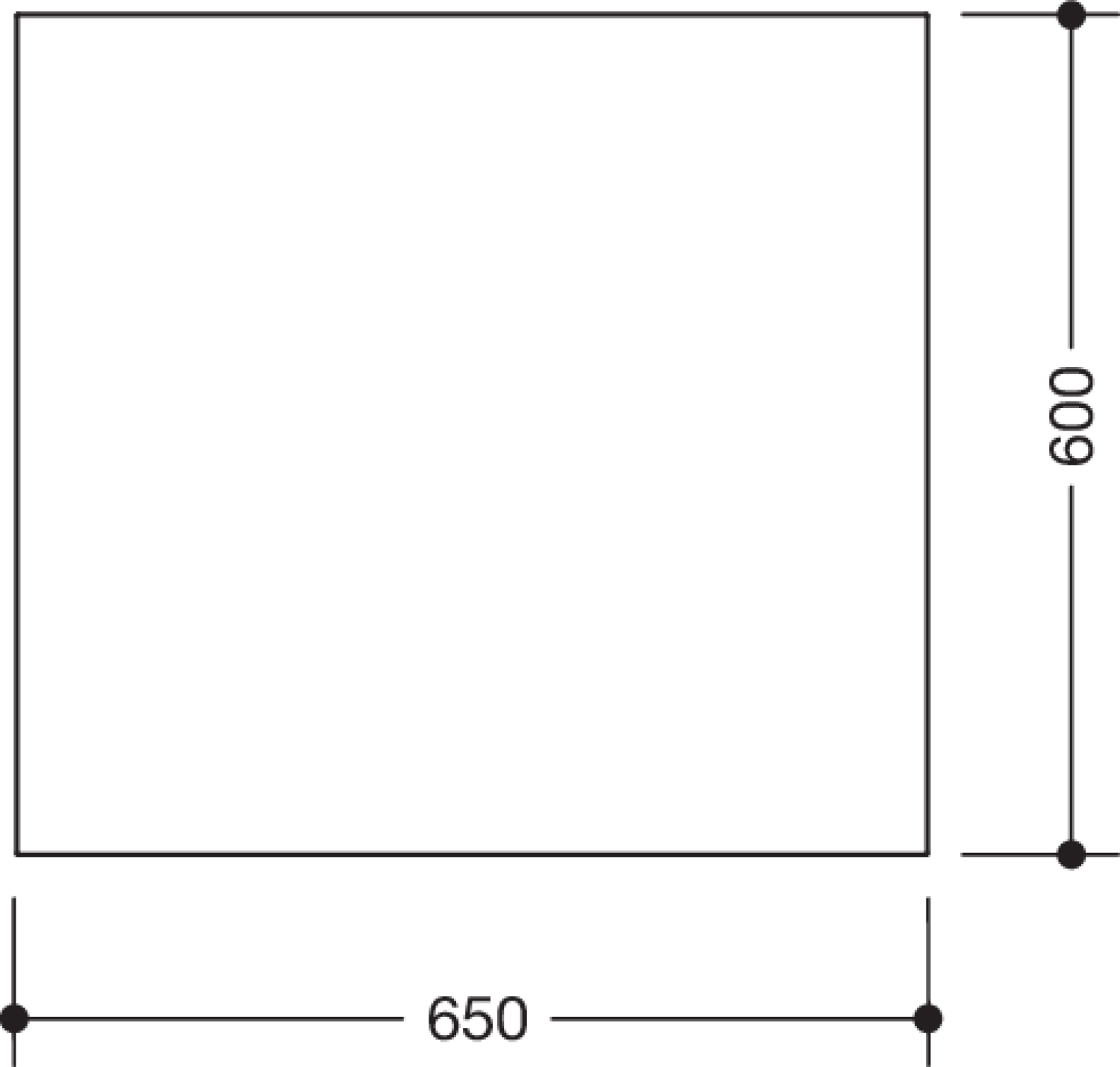 HEWI Kristallglasspiegel, 650 x 600mm