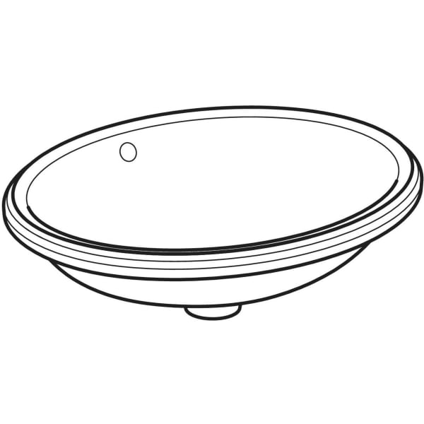 Geberit VariForm Unterbauwaschtisch, oval 56x46cm, o. Hl, m. Ül., glasiert/weiß