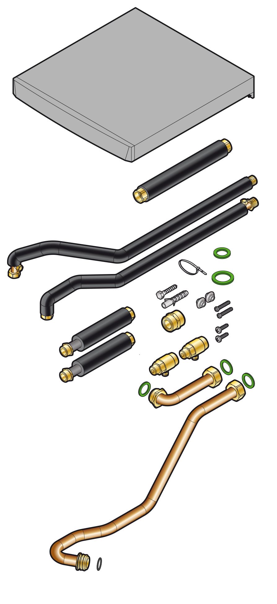 Remeha Verbindungssatz Kessel-Speicher ER216, BS 220 SHL nebenstehend Remeha Verbindungssatz Kessel-Speicher ER216, BS 220 SHL nebenstehend