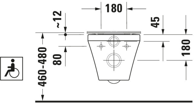 DU Wand-WC DuraStyle Vital 700 mm Tiefspüler,rimless,Durafix,weiß,HYG