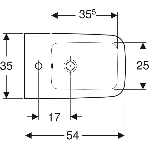 Geberit iCon Square Wandbidet mit Überlauf, weiß