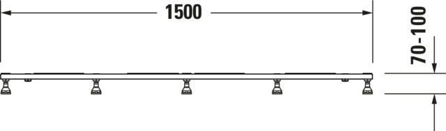 Duravit Fußgestell für Duschwanne Tempano 1500x750mm