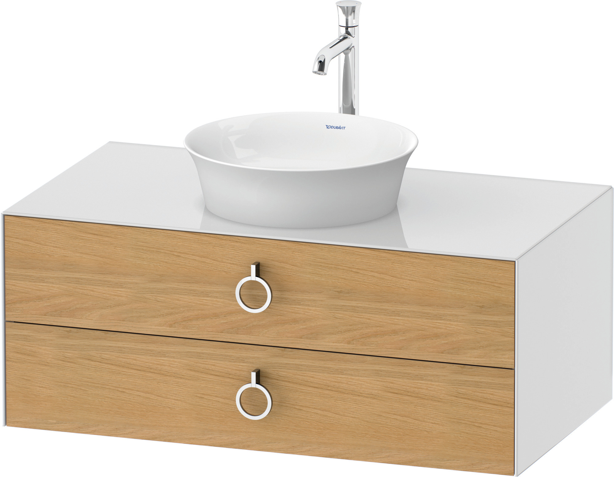 Duravit WTU wandh.White Tulip,2Schk.,m.Griff 408x1000x550,Eiche N.M./Weiß Hochglanz
